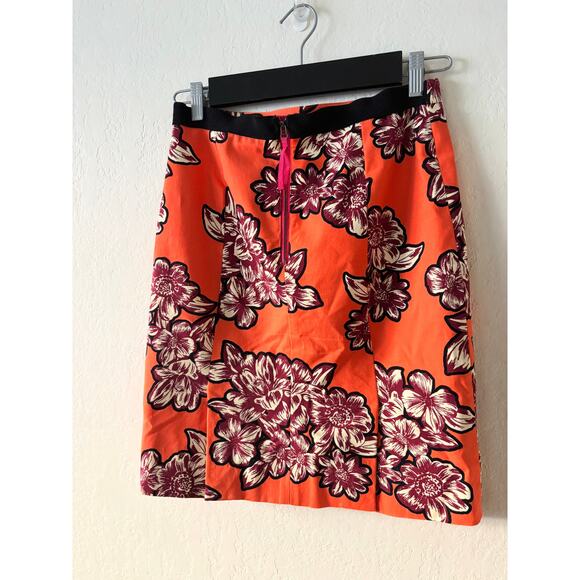 Anthropologie Maeve Salinas Pencil Skirt Women's  Size 0 Orange Paisley Print - Picture 7 of 10